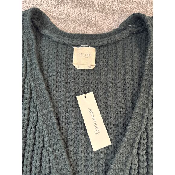 NWT Francesca's Cardigan Sweater Harper Heritage Knit Academia Black Size Large - Picture 4 of 7